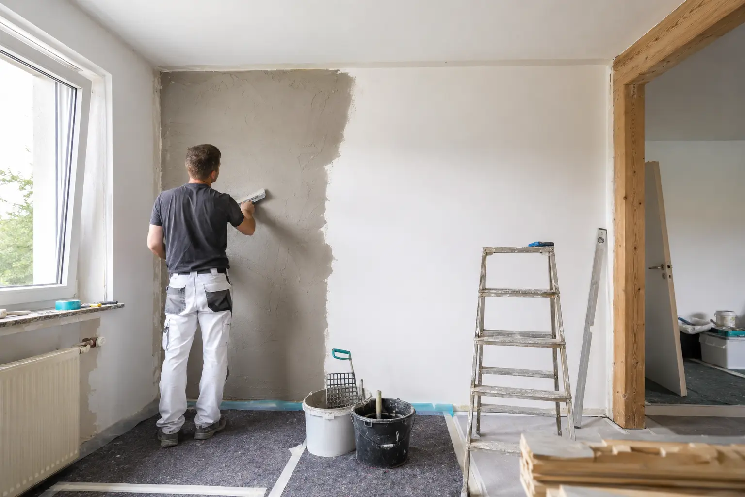 Beispiel einer sorgfältig vorbereiteten Innenrenovierung im Bestand